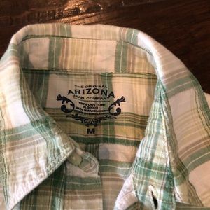 Arizona plaid Button down shirt Sz M